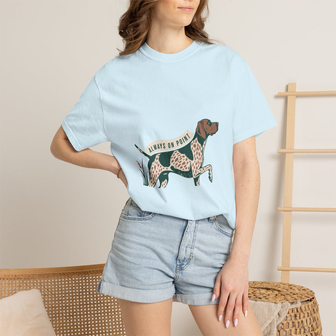 Chambray — Lifestyle | German Shorthaired Pointer 'Always On Point' Garment-Dyed Tee