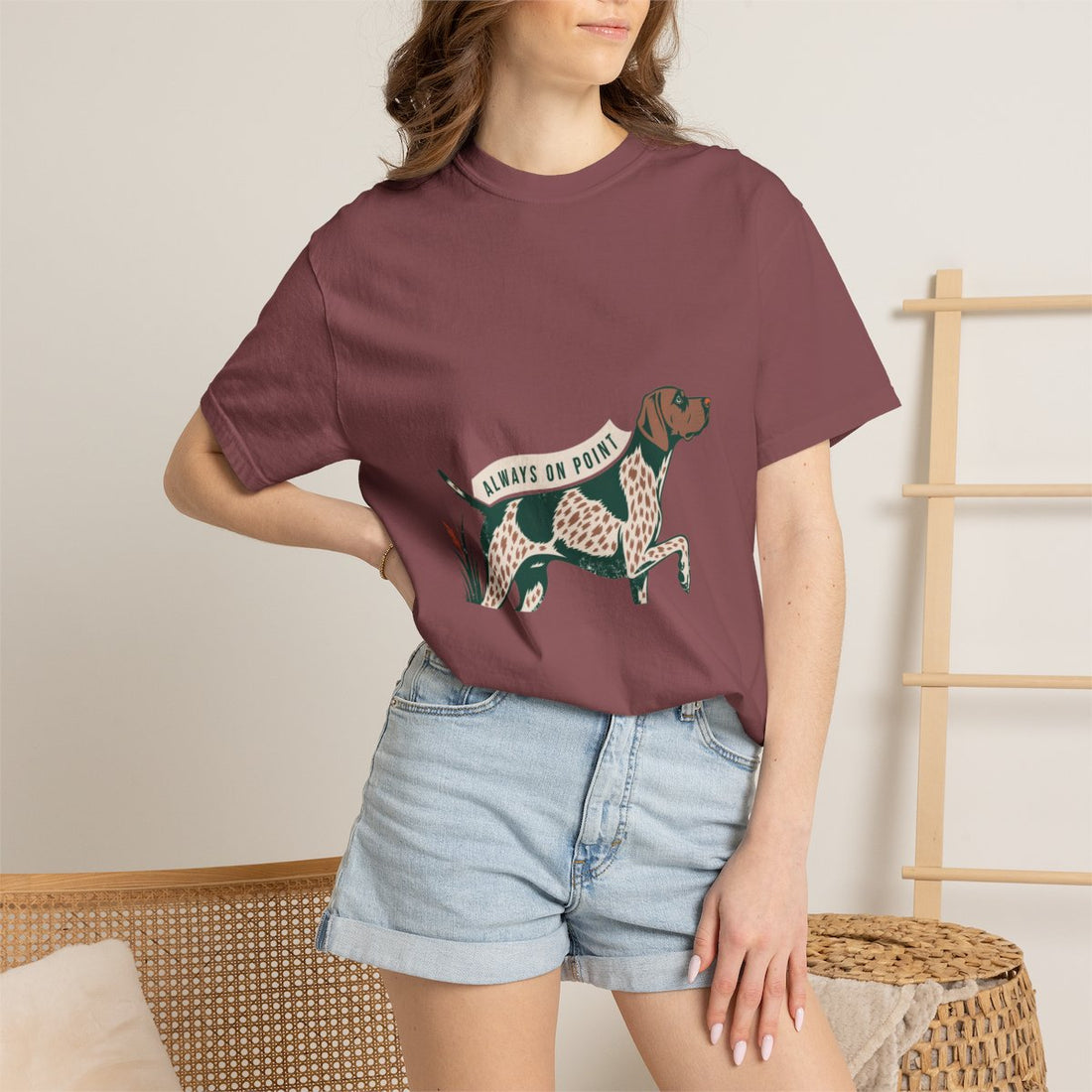 Brick — Lifestyle | German Shorthaired Pointer 'Always On Point' Garment-Dyed Tee