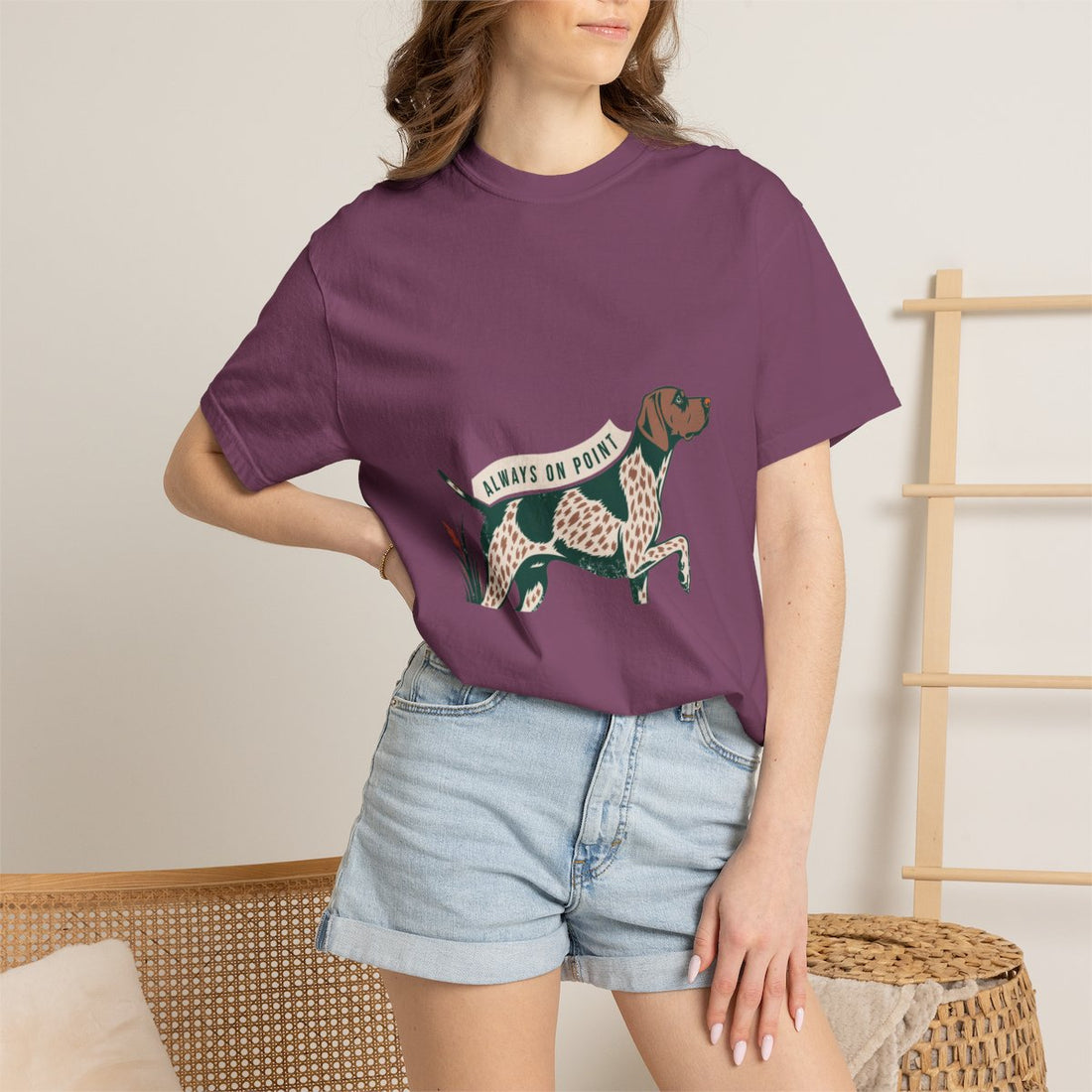 Berry — Lifestyle | German Shorthaired Pointer 'Always On Point' Garment-Dyed Tee