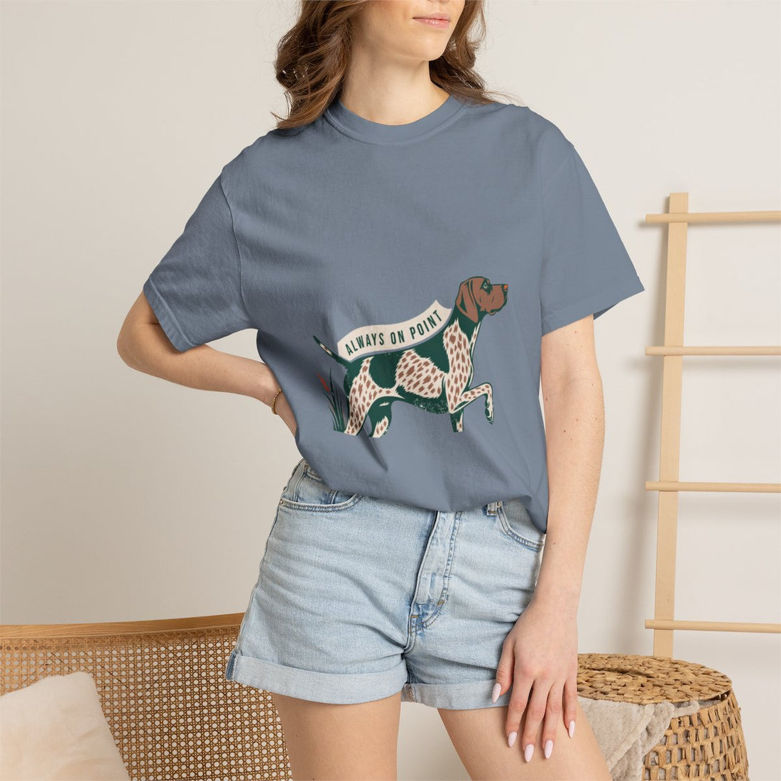 Blue Jean — Lifestyle | German Shorthaired Pointer 'Always On Point' Garment-Dyed Tee