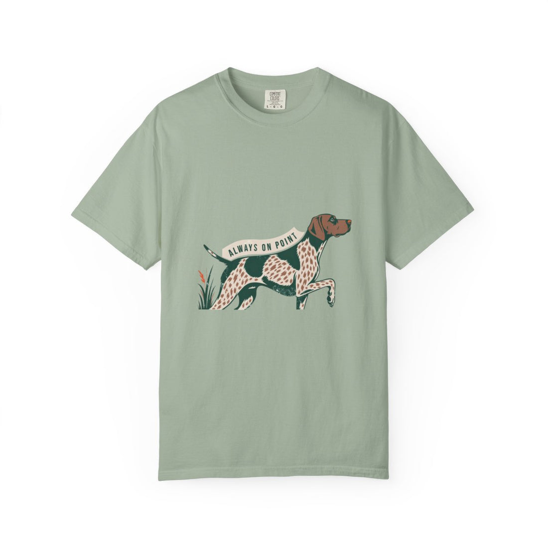 Bay — Front | German Shorthaired Pointer 'Always On Point' Garment-Dyed Tee