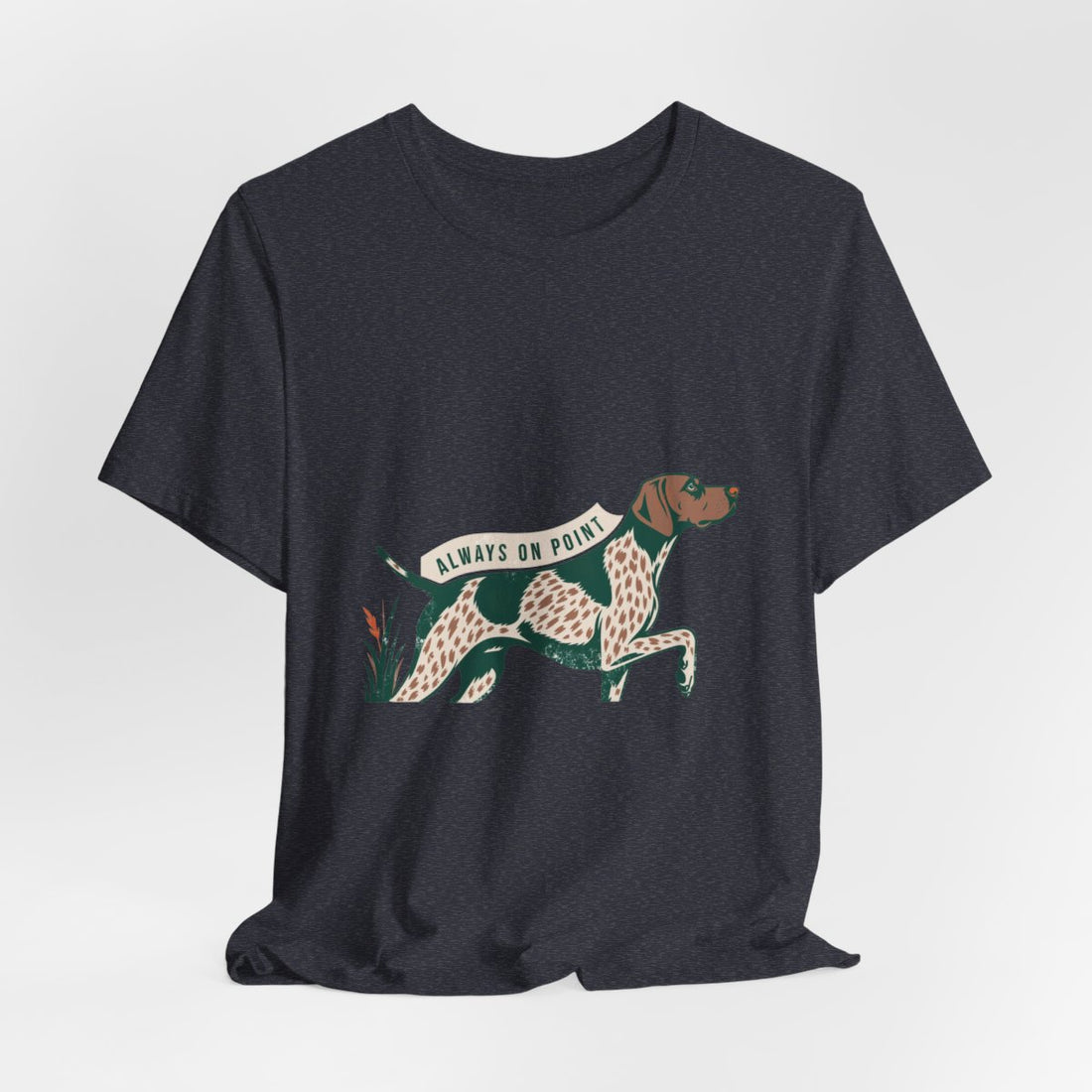 Heather Navy — Hanging | German Shorthaired Pointer 'Always On Point' Tee