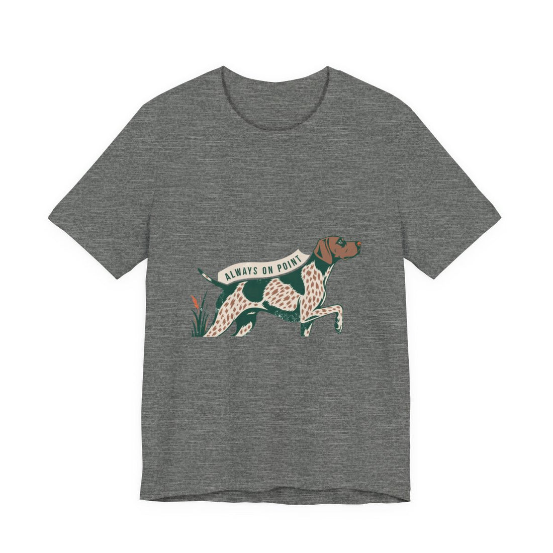 Deep Heather — Front | German Shorthaired Pointer 'Always On Point' Tee