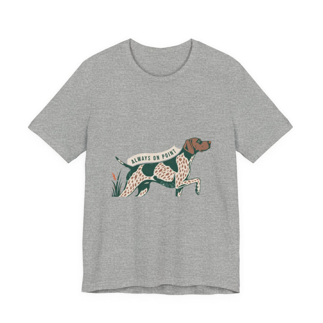 Athletic Heather — Front | German Shorthaired Pointer 'Always On Point' Tee