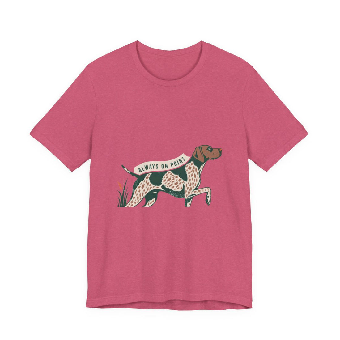 Heather Raspberry — Front | German Shorthaired Pointer 'Always On Point' Tee