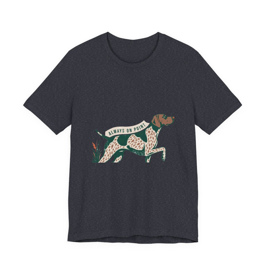 Heather Navy — Front | German Shorthaired Pointer 'Always On Point' Tee