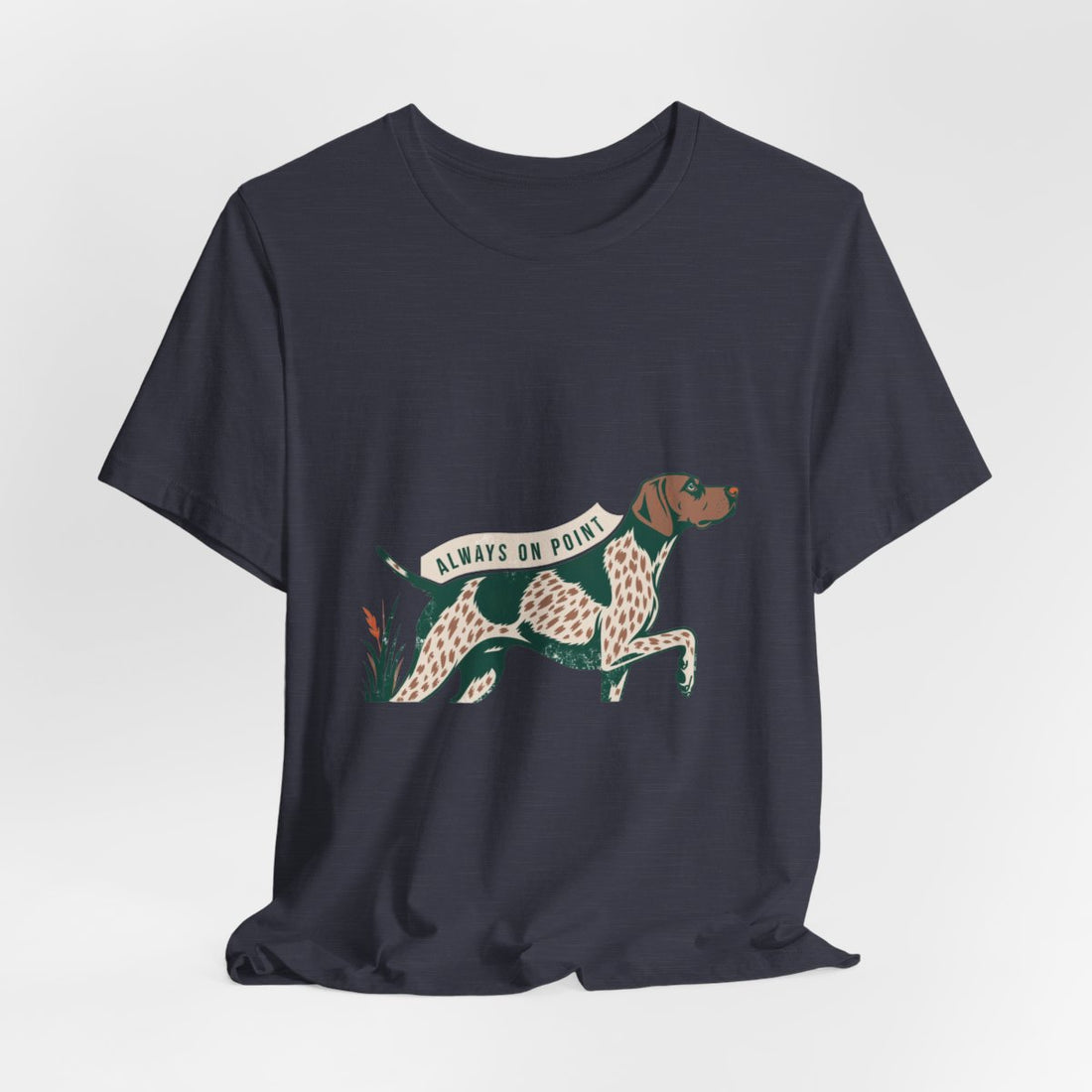 Heather Midnight Navy — Hanging | German Shorthaired Pointer 'Always On Point' Tee