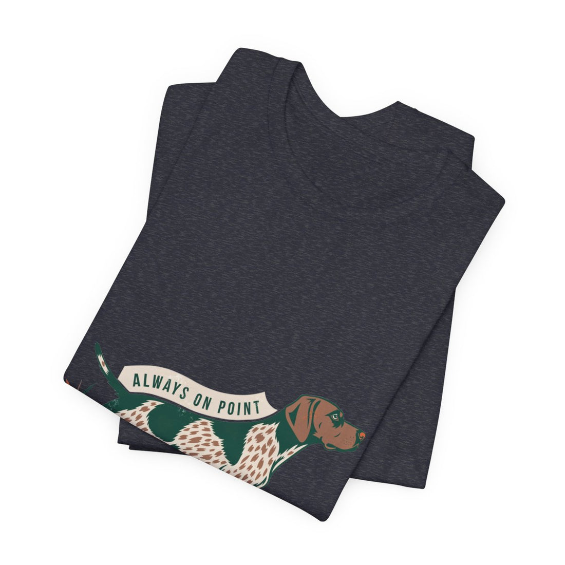 Heather Navy — Folded | German Shorthaired Pointer 'Always On Point' Tee