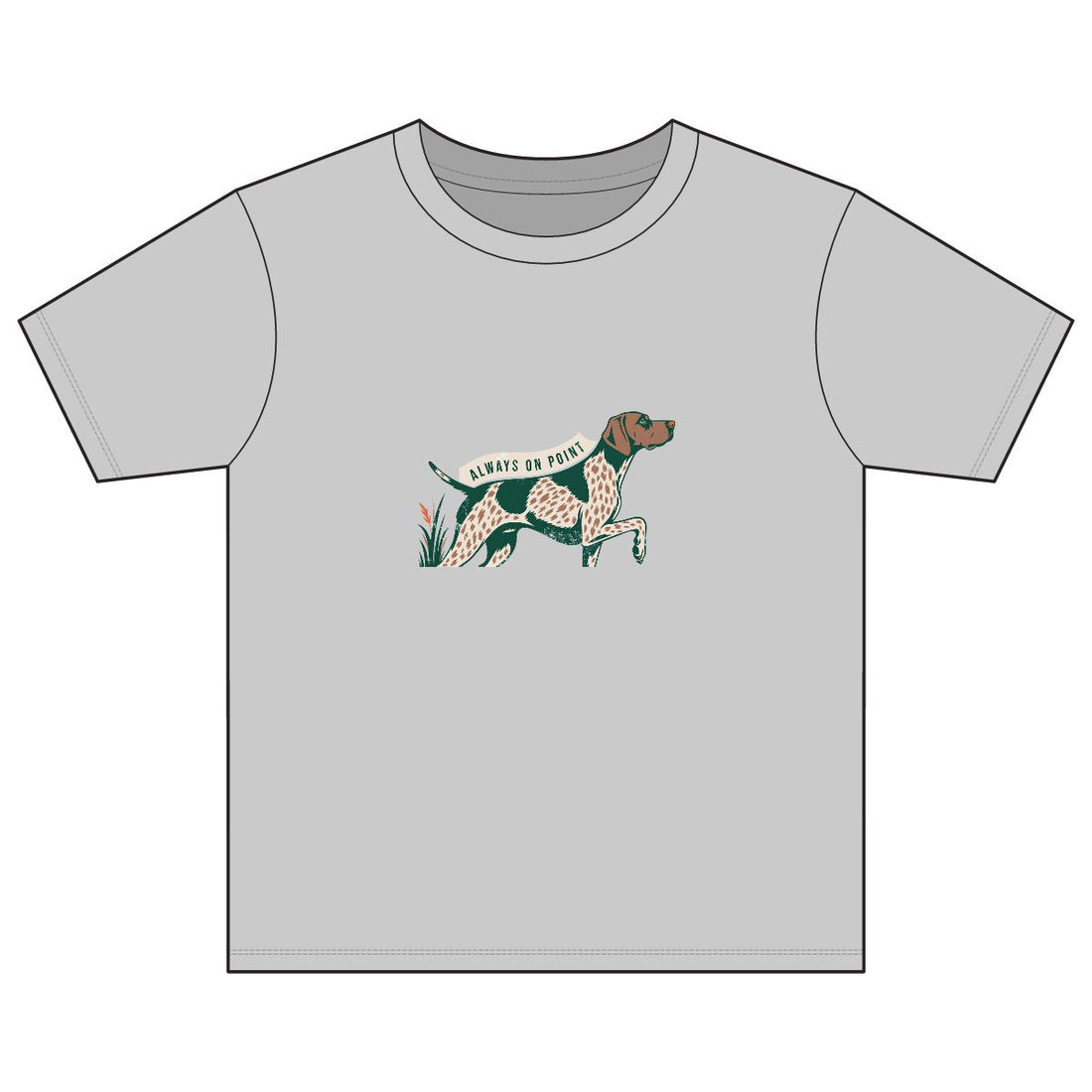 Sport Grey — Front | German Shorthaired Pointer 'Always On Point' Youth Tee