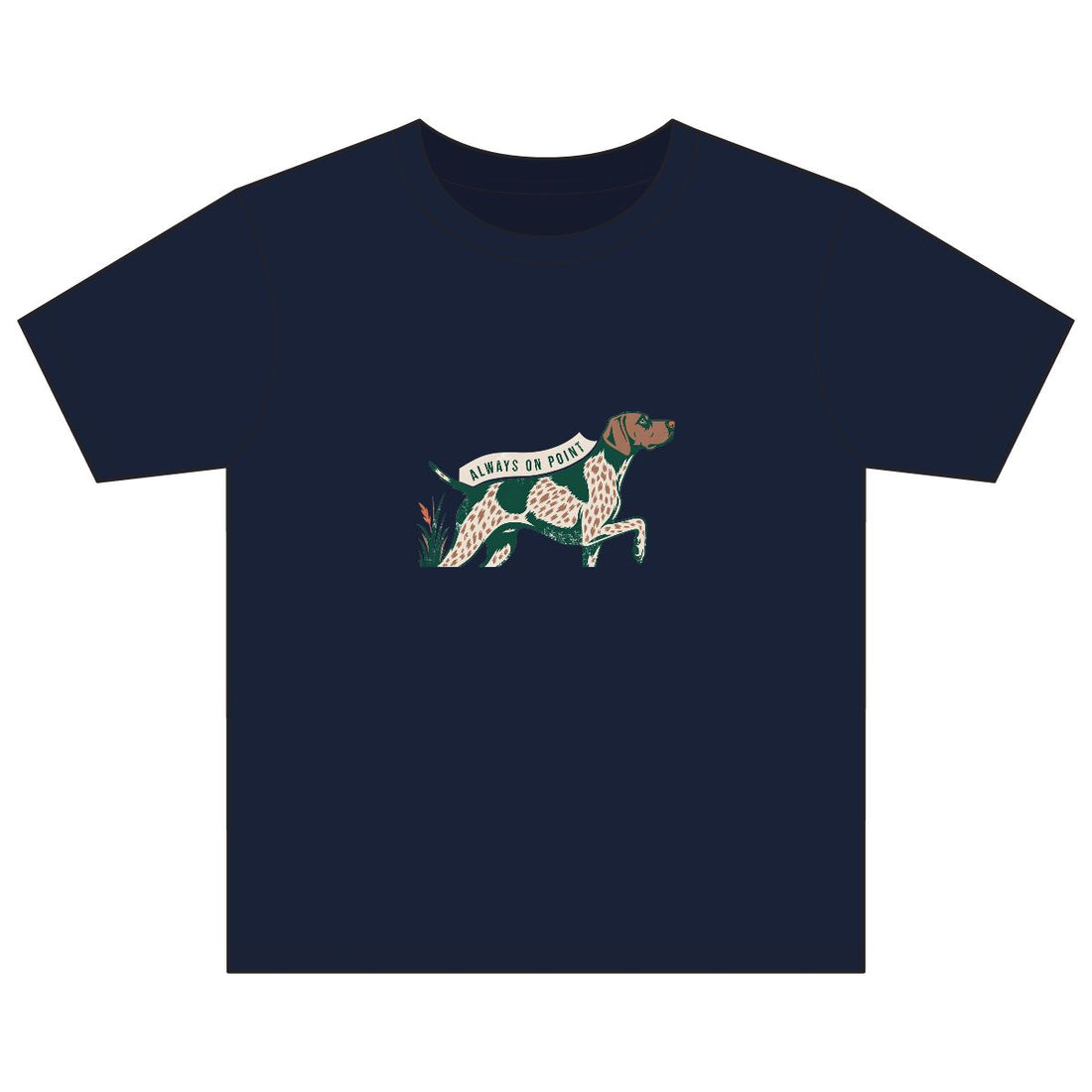 Navy — Front | German Shorthaired Pointer 'Always On Point' Youth Tee
