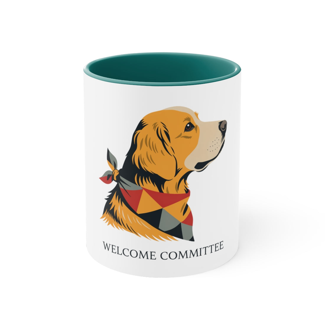 Green — Front | Golden Retriever Welcome Committee Accent Mug