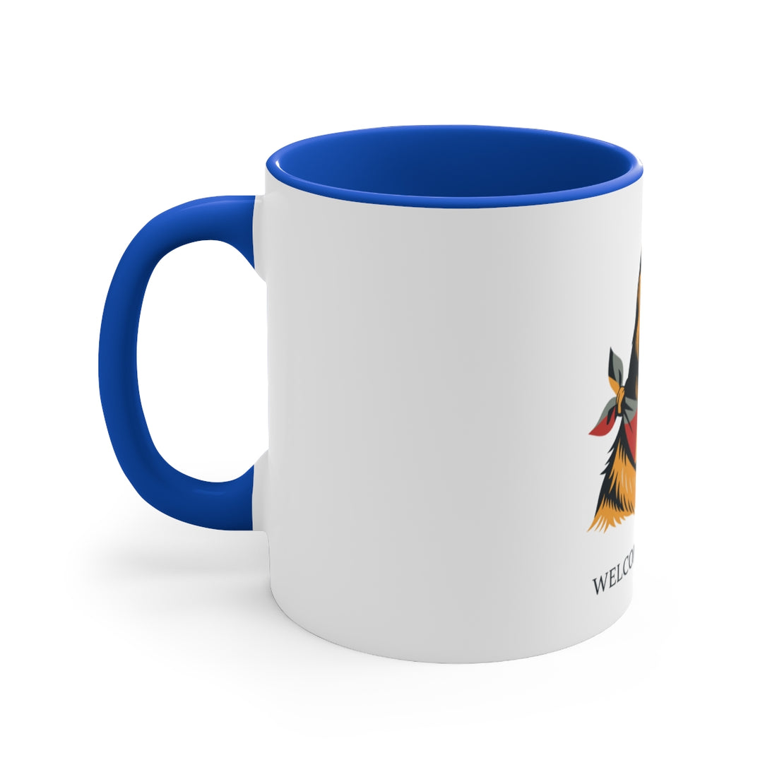 Blue — Left side | Golden Retriever Welcome Committee Accent Mug