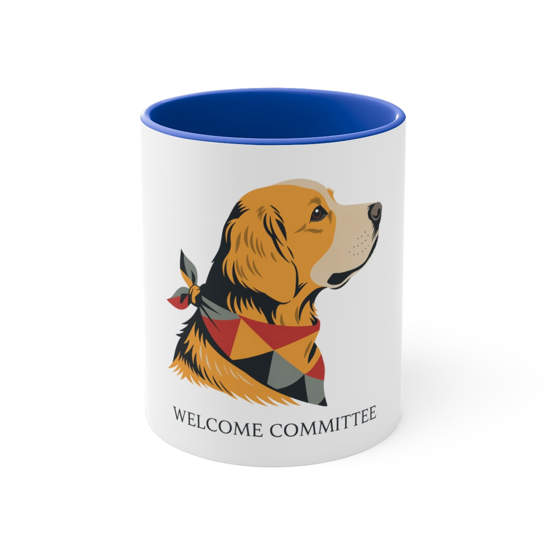 Blue — Front | Golden Retriever Welcome Committee Accent Mug