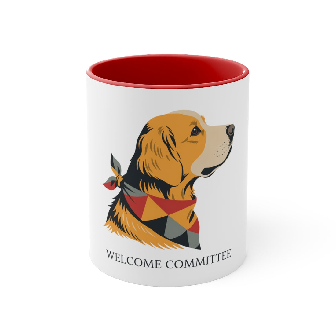 Red — Front | Golden Retriever Welcome Committee Accent Mug