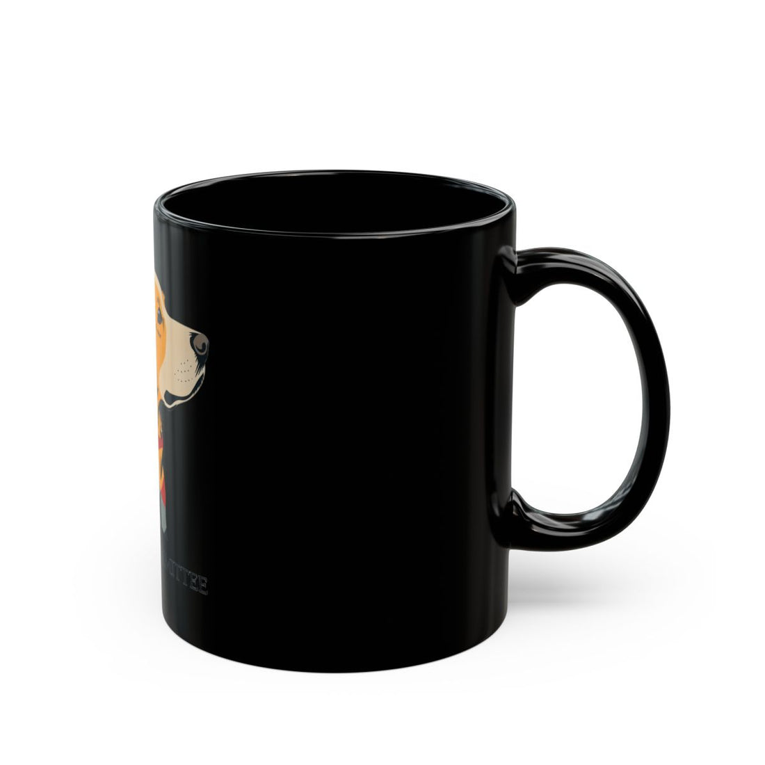 11oz — Right side | Golden Retriever Welcome Committee Black Mug