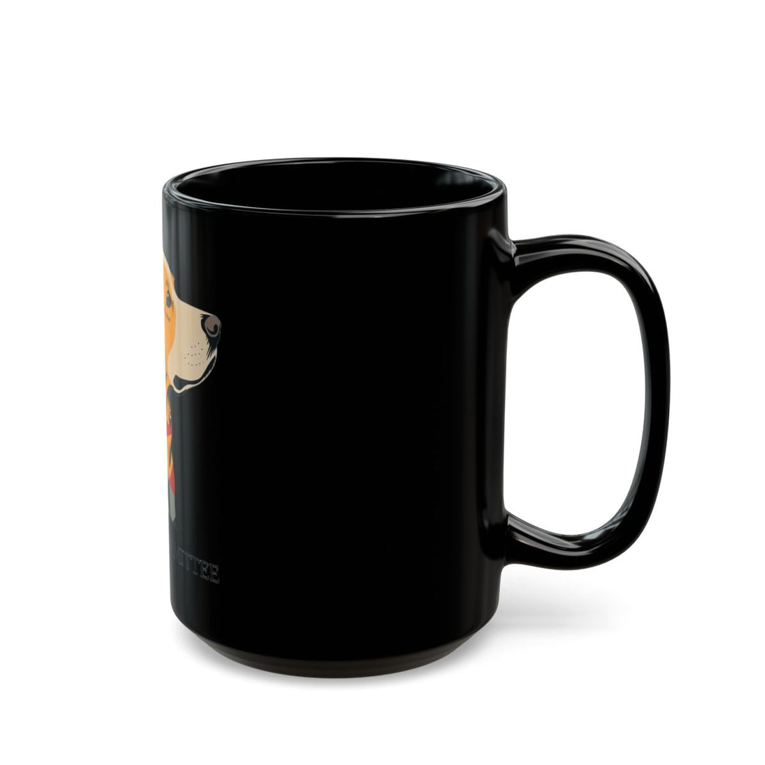 15oz — Right side | Golden Retriever Welcome Committee Black Mug