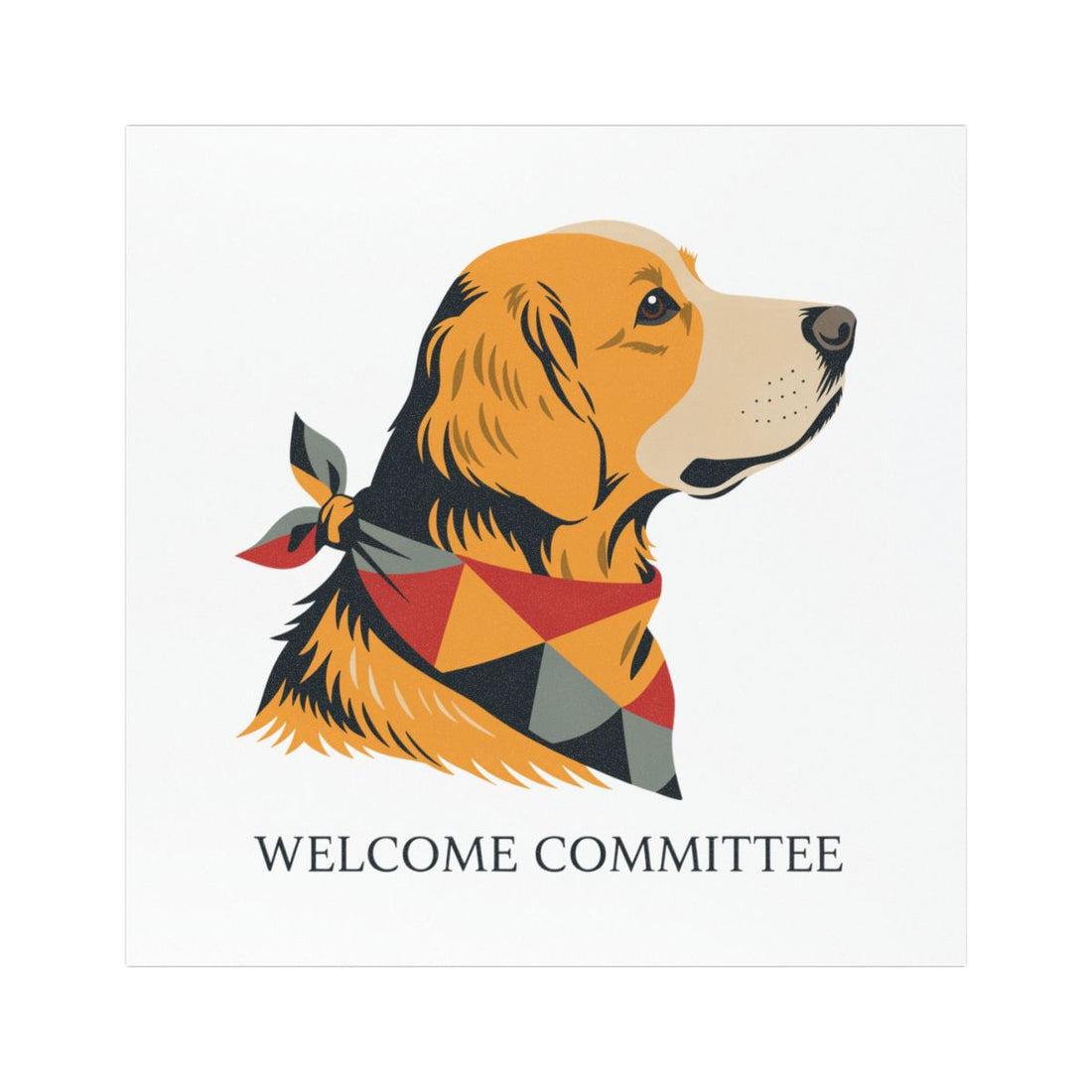 5'' × 5'' — Front | Golden Retriever Welcome Committee Car Magnet