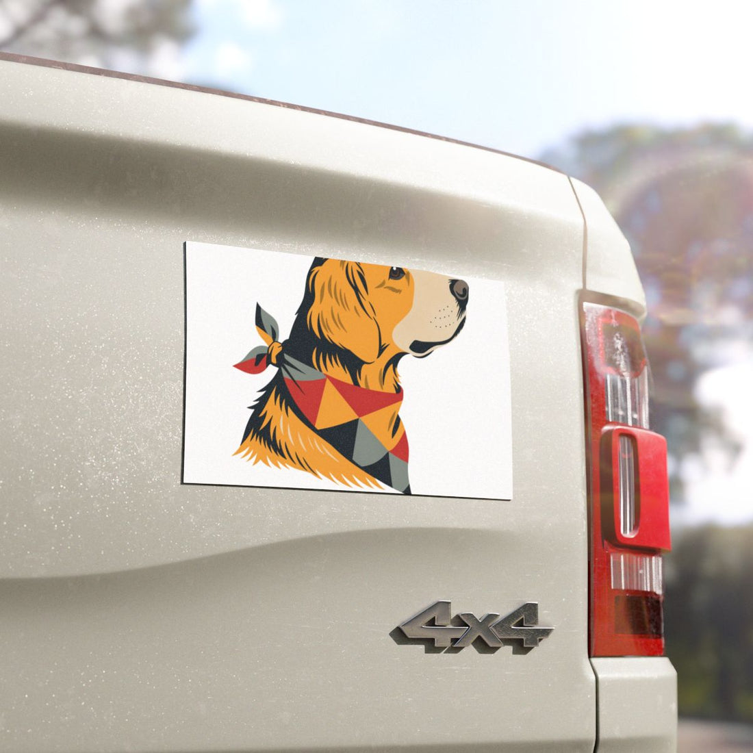 7.5'' × 4.5'' — Detail | Golden Retriever Welcome Committee Car Magnet