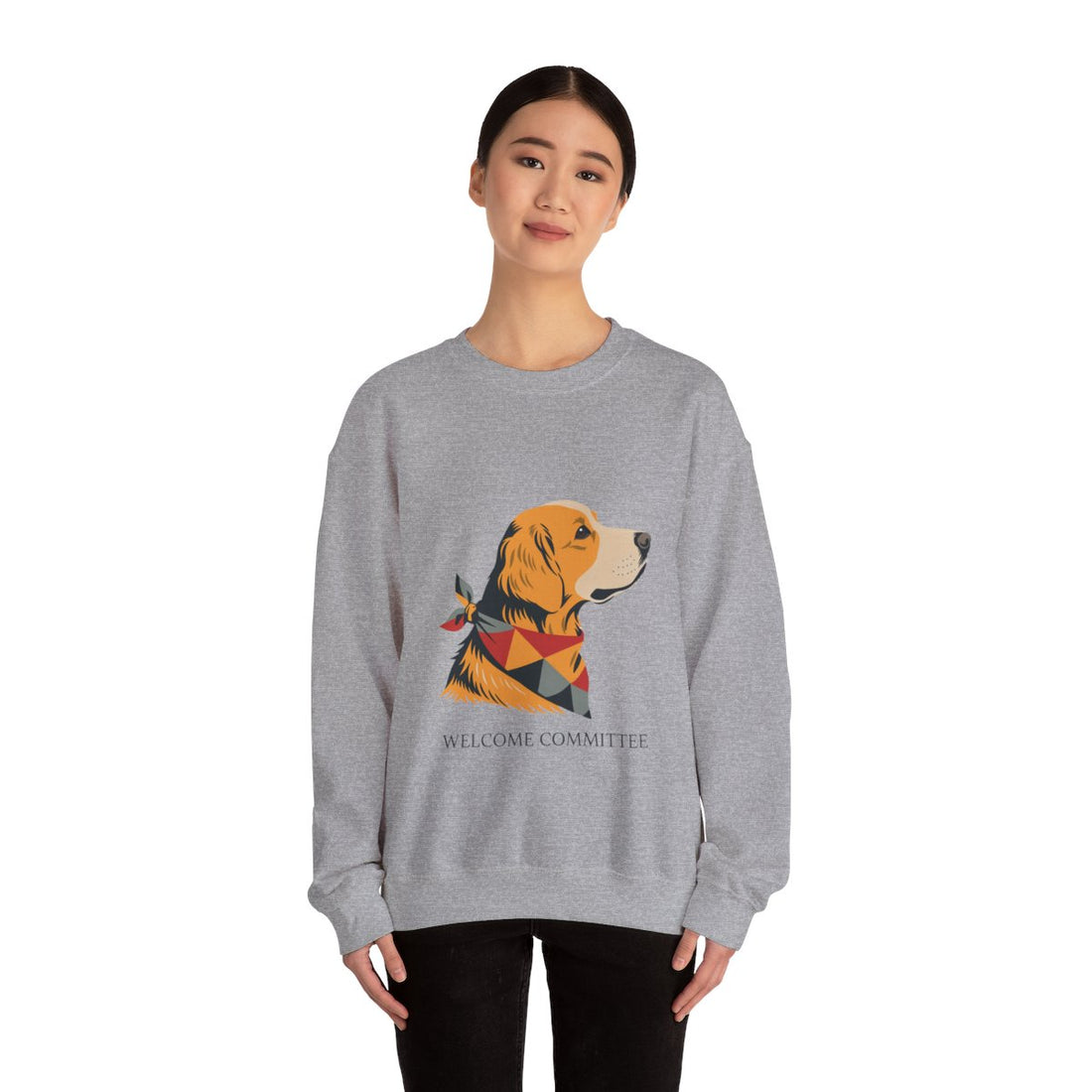 Sport Grey — Lifestyle | Golden Retriever Welcome Committee Crewneck