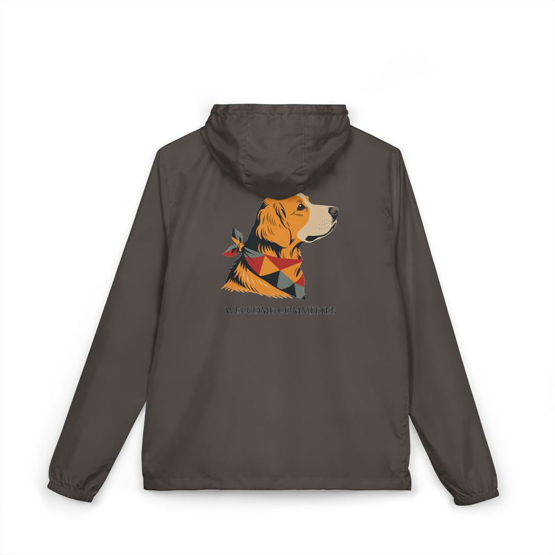 Graphite — Back | Golden Retriever Welcome Committee Full-Zip Windbreaker