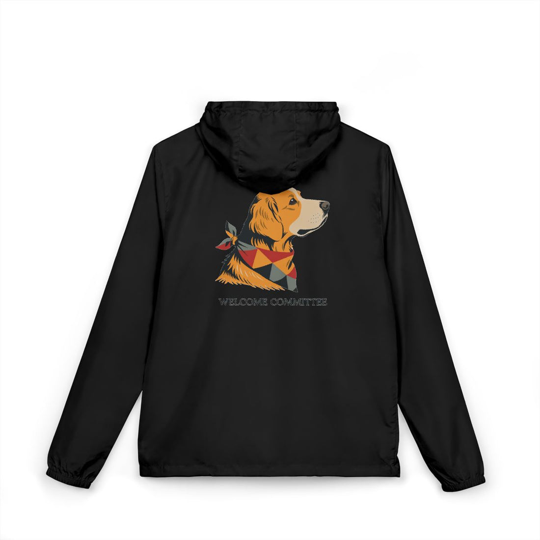Black — Back | Golden Retriever Welcome Committee Full-Zip Windbreaker
