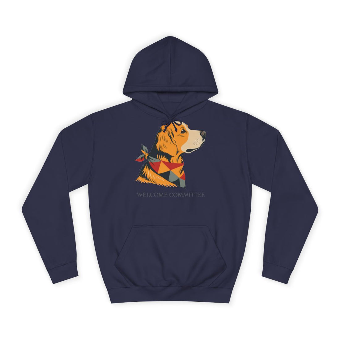 Oxford Navy — Front | Golden Retriever Welcome Committee Hoodie