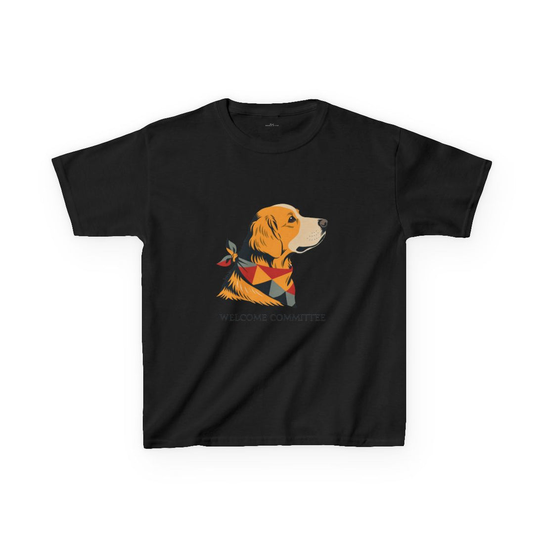 Black — Front | Golden Retriever Welcome Committee Kids Tee