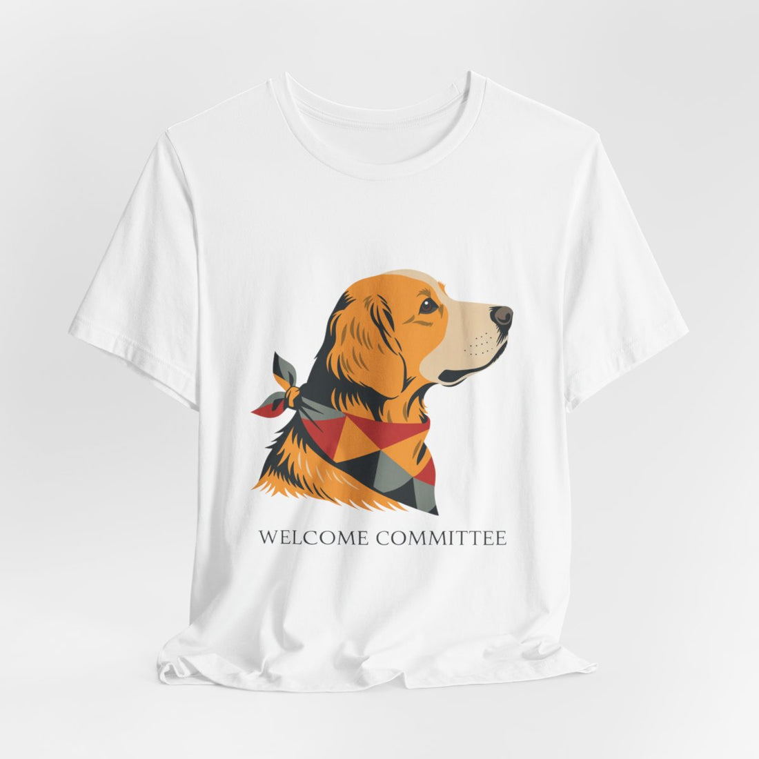 White — Hanging | Golden Retriever Welcome Committee Men's Tee