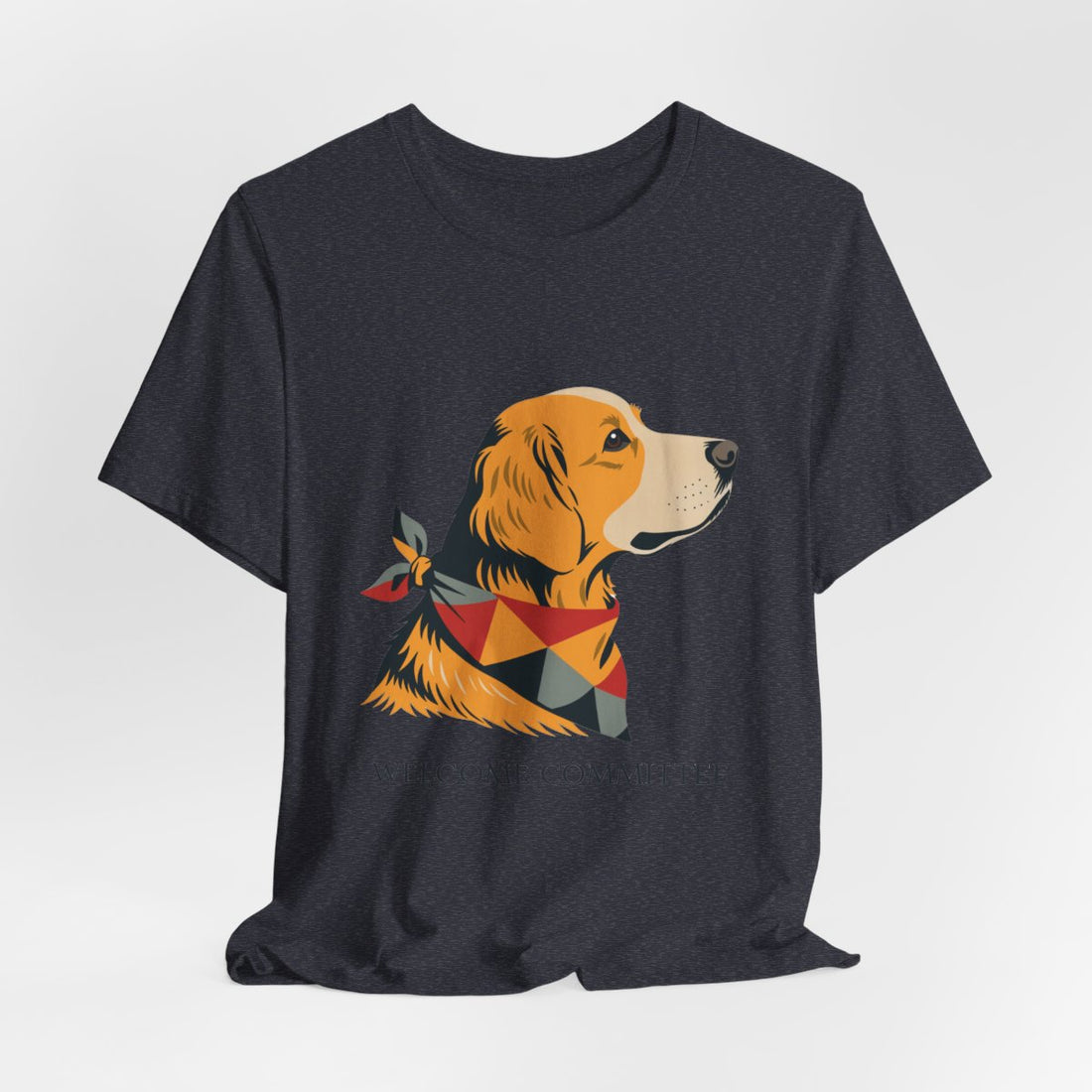 Heather Navy — Hanging | Golden Retriever Welcome Committee Men's Tee