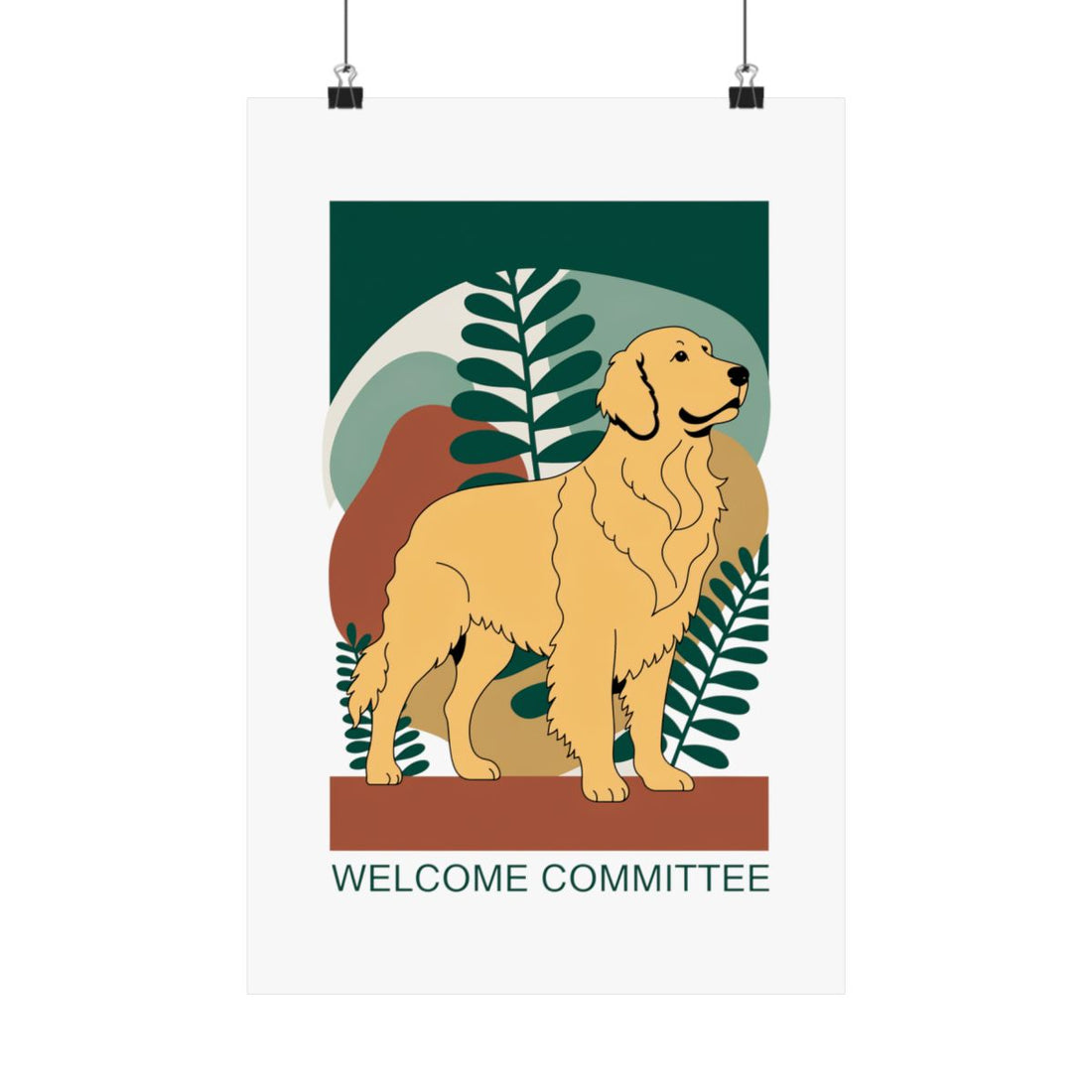 12″ x 18″ — Front | Golden Retriever Welcome Wall Art Poster
