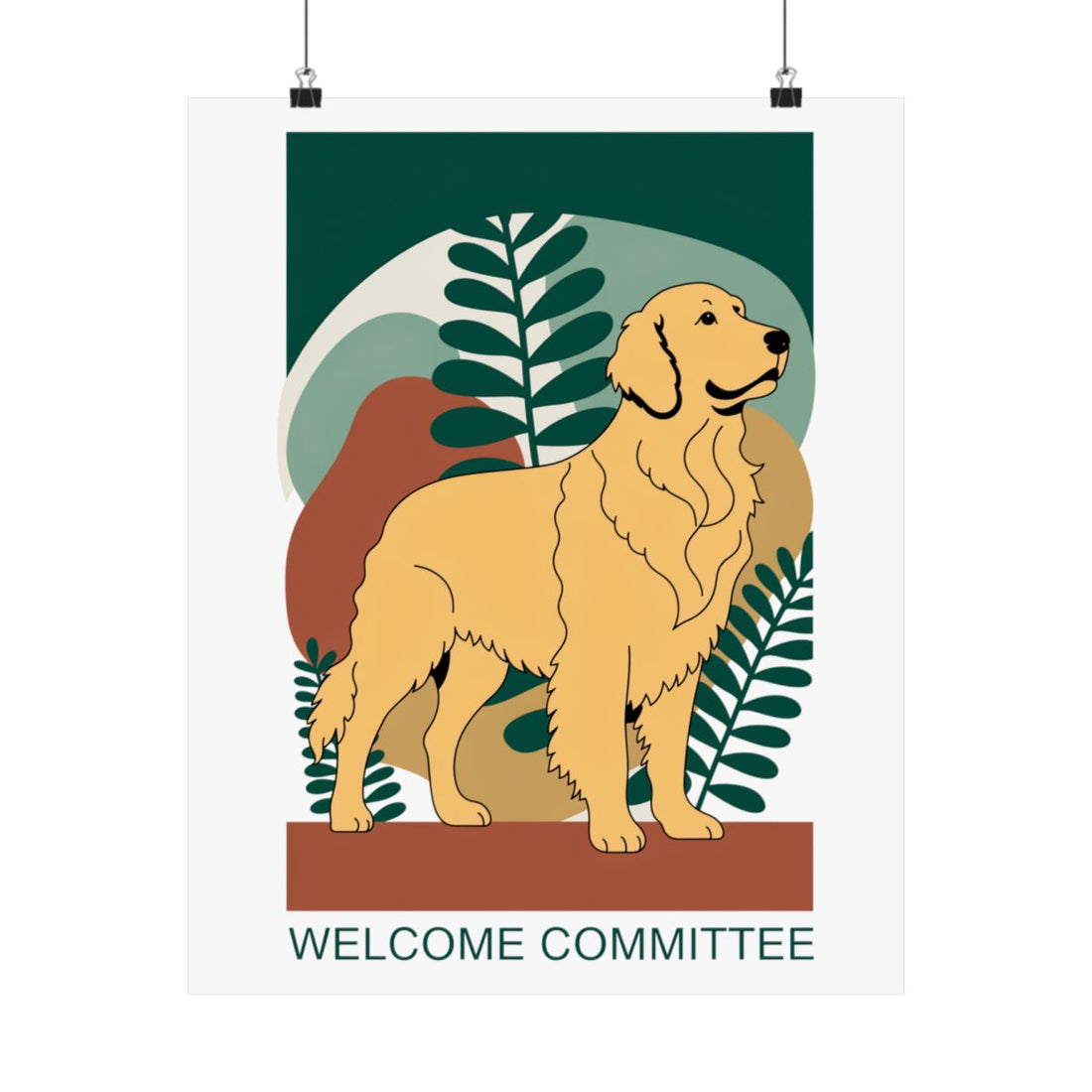 16″ x 20″ — Front | Golden Retriever Welcome Wall Art Poster