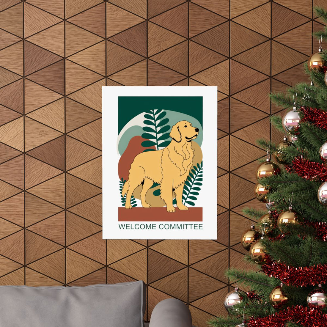 18″ x 24″ — Lifestyle | Golden Retriever Welcome Wall Art Poster