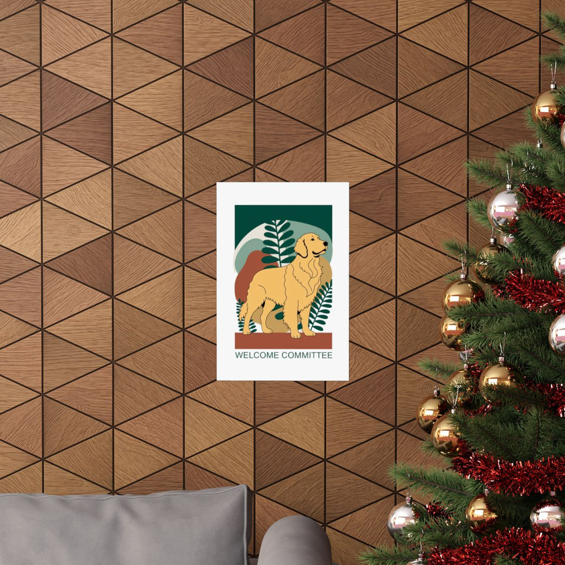 12″ x 18″ — Lifestyle | Golden Retriever Welcome Wall Art Poster