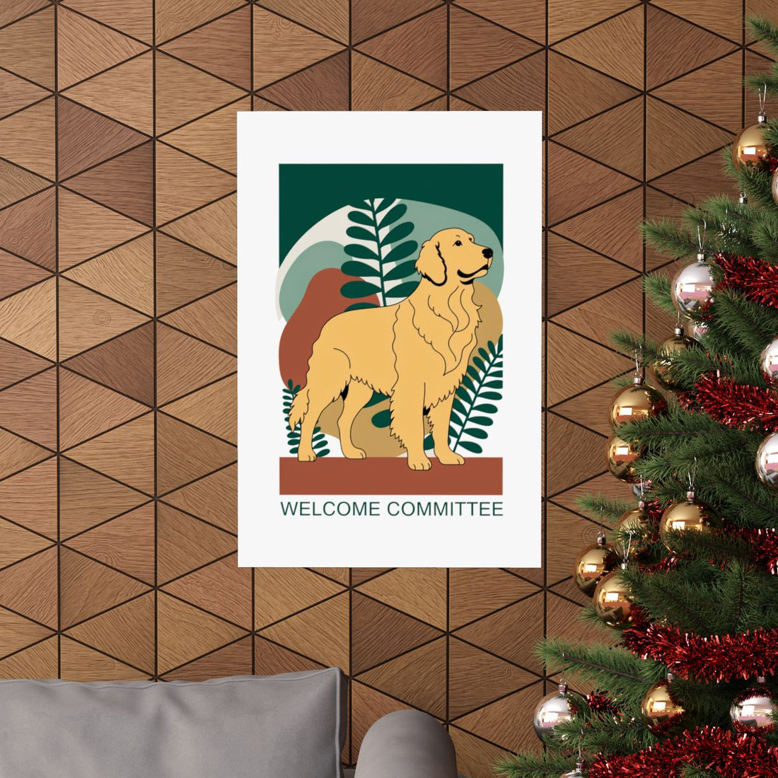 20″ x 30″ — Lifestyle | Golden Retriever Welcome Wall Art Poster
