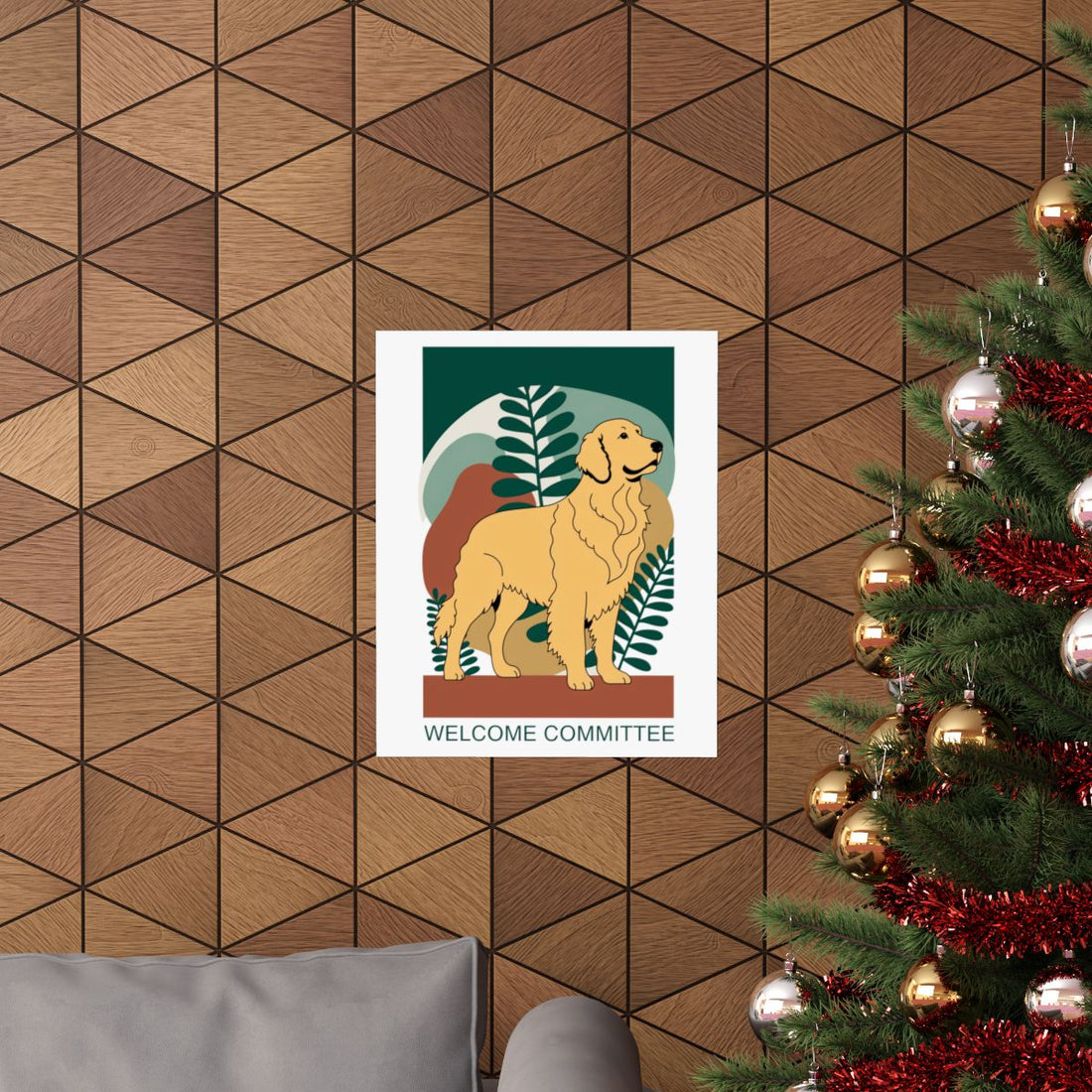 16″ x 20″ — Lifestyle | Golden Retriever Welcome Wall Art Poster