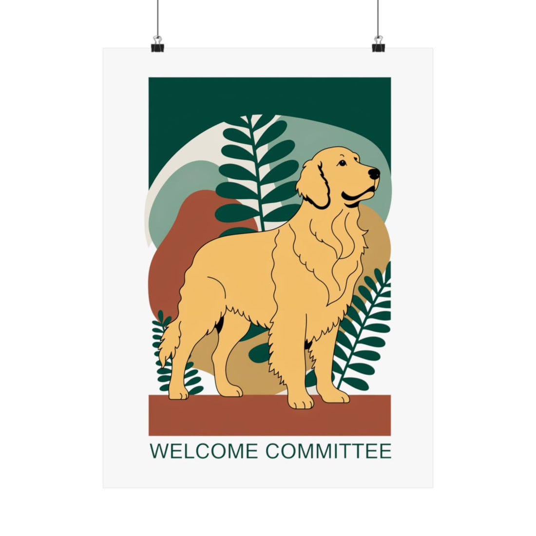 18″ x 24″ — Front | Golden Retriever Welcome Wall Art Poster