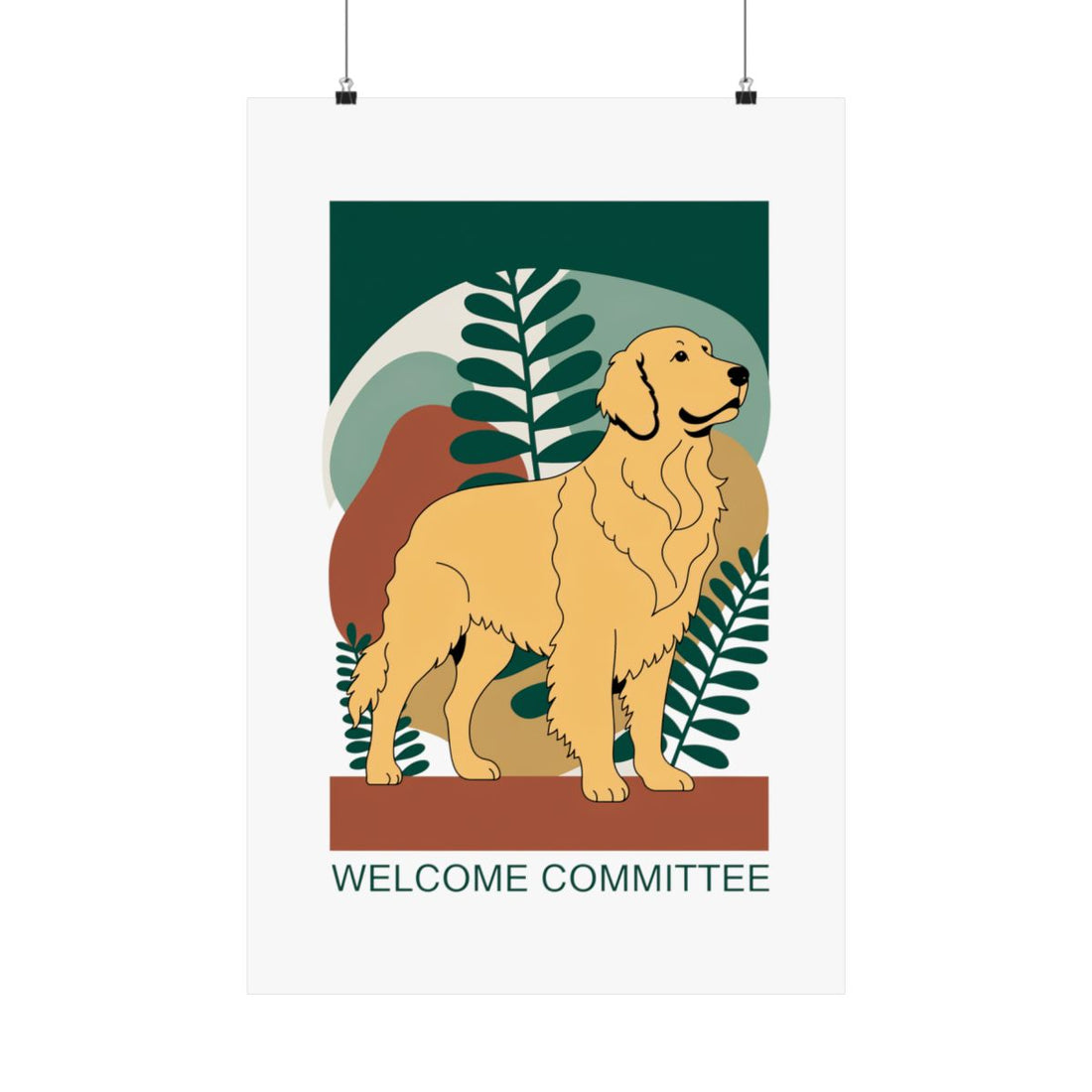 20″ x 30″ — Front | Golden Retriever Welcome Wall Art Poster