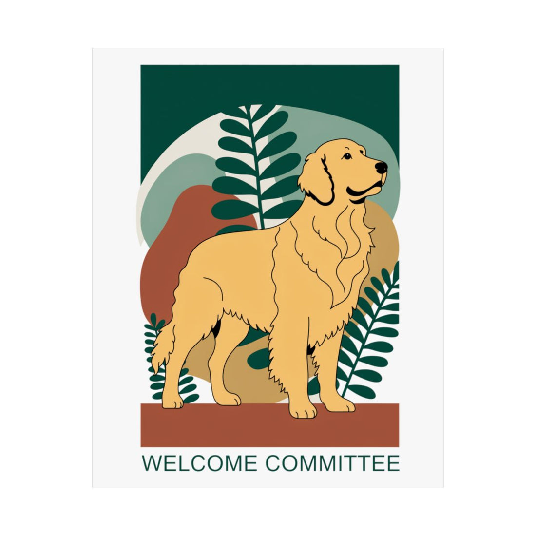 16″ x 20″ — Front | Golden Retriever Welcome Wall Art Poster
