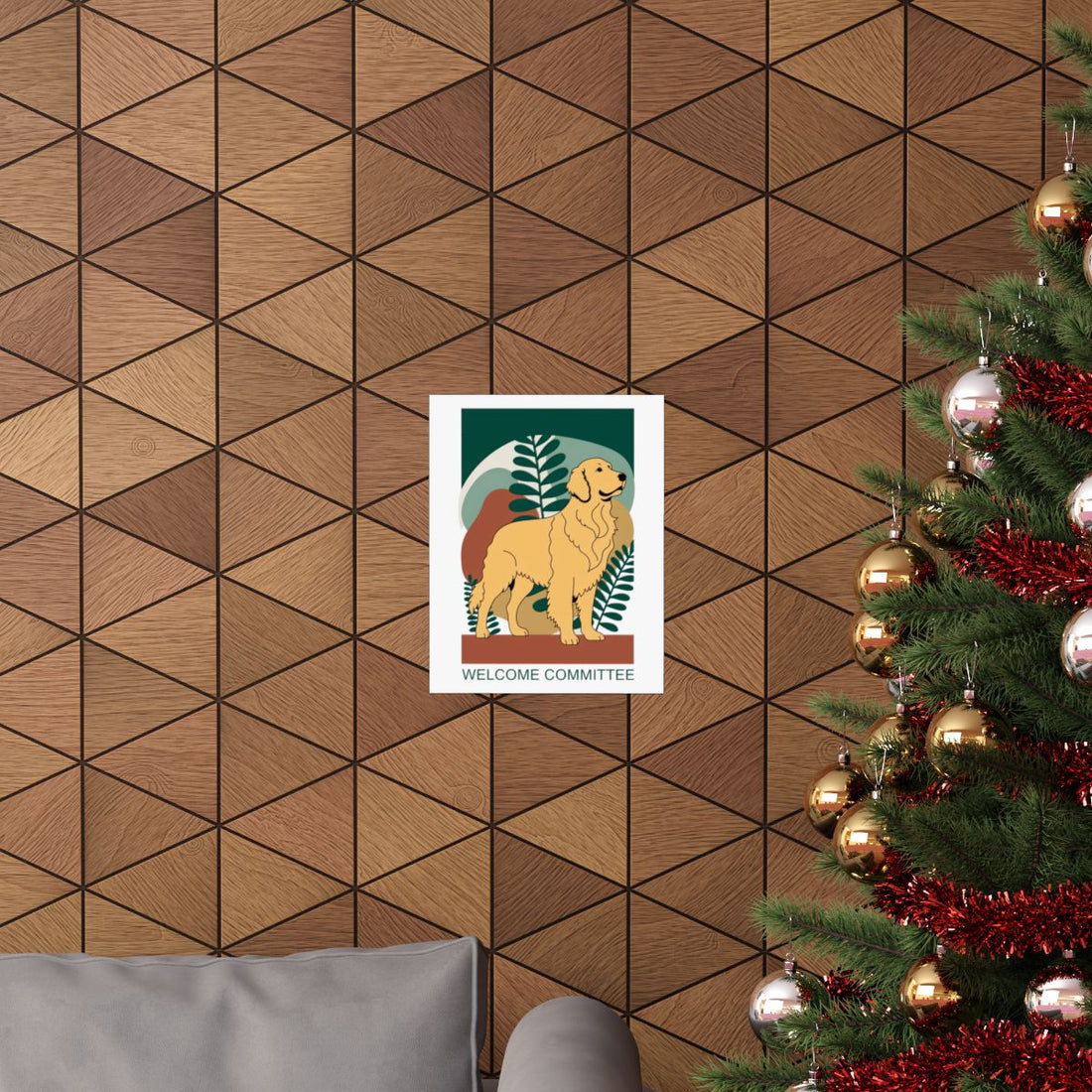 11″ x 14″ — Lifestyle | Golden Retriever Welcome Wall Art Poster