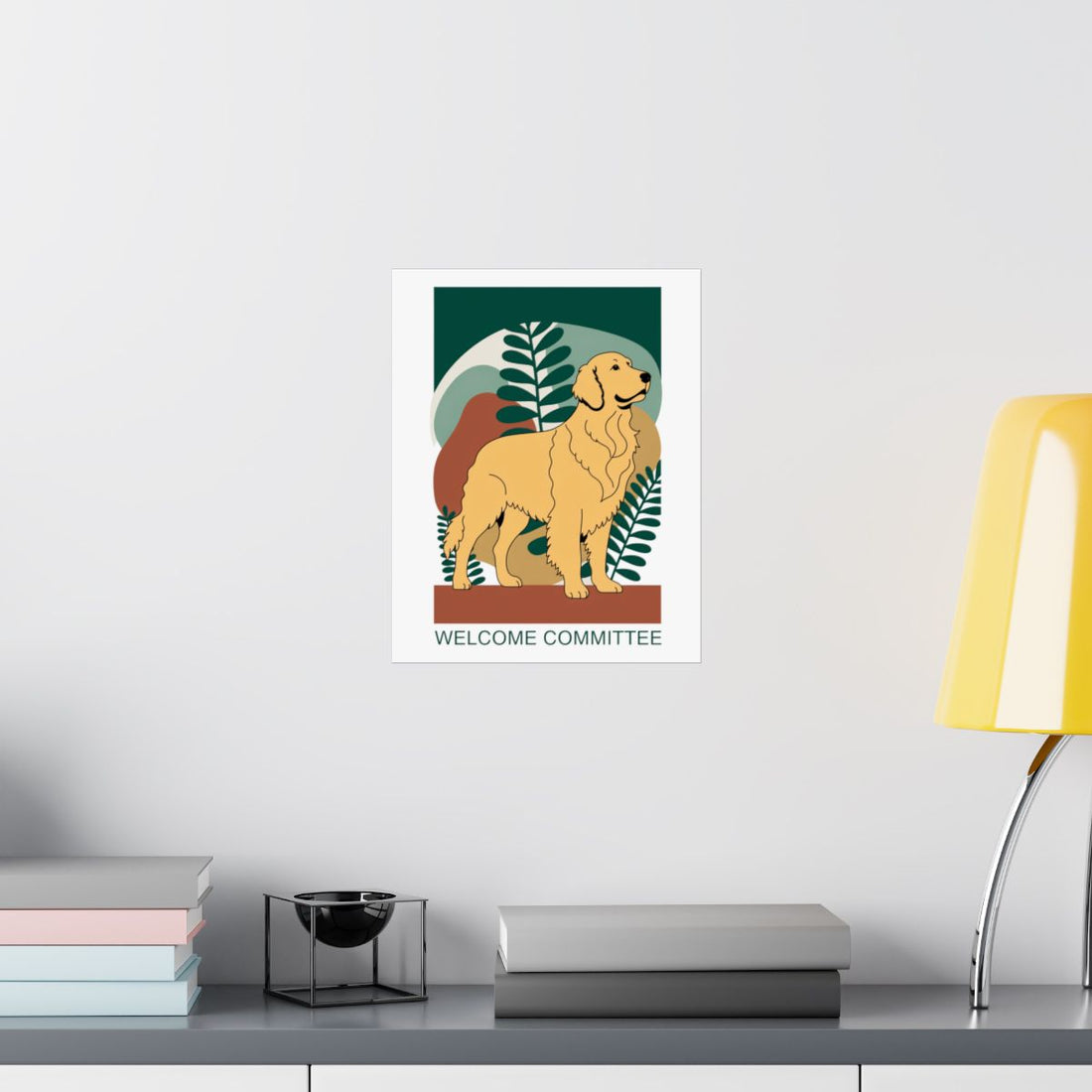 11″ x 14″ — Lifestyle | Golden Retriever Welcome Wall Art Poster