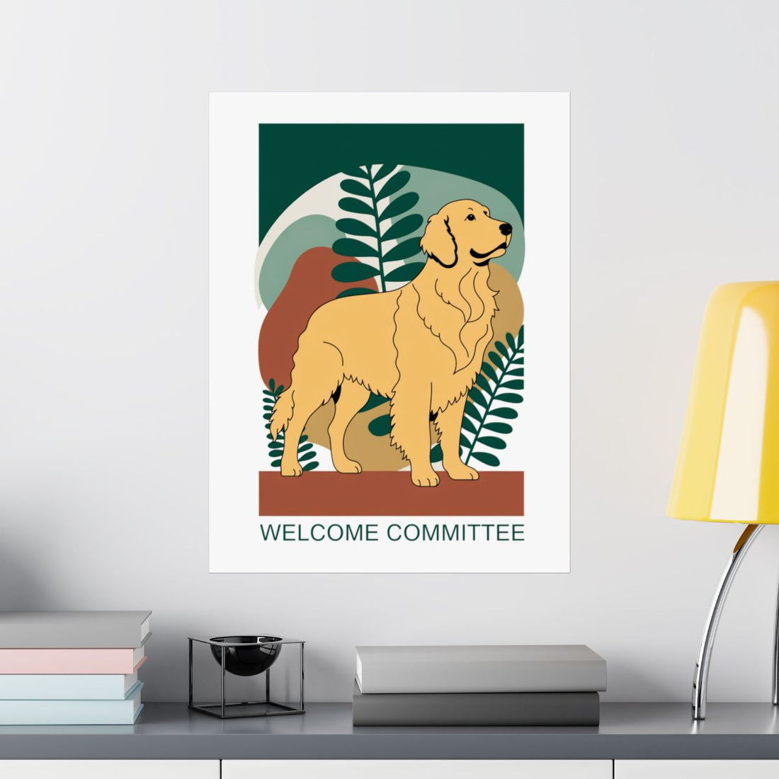 18″ x 24″ — Lifestyle | Golden Retriever Welcome Wall Art Poster