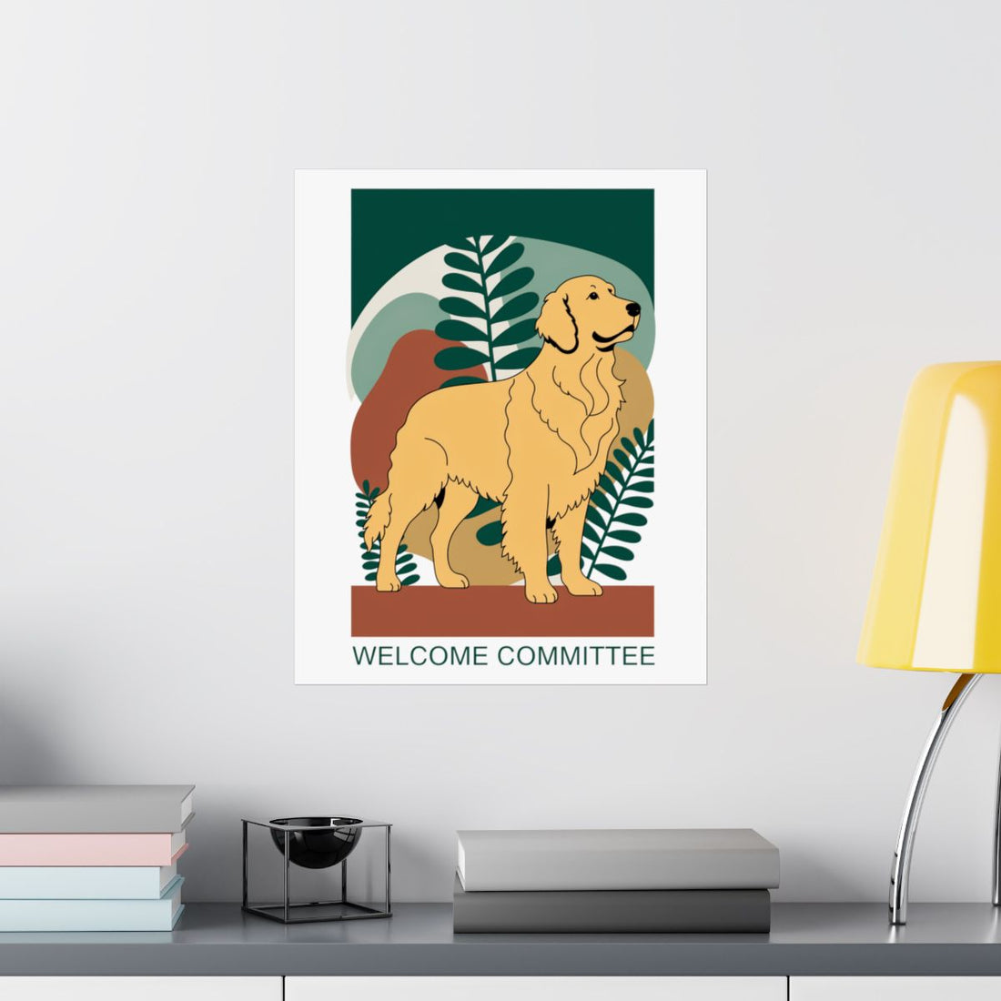 16″ x 20″ — Lifestyle | Golden Retriever Welcome Wall Art Poster