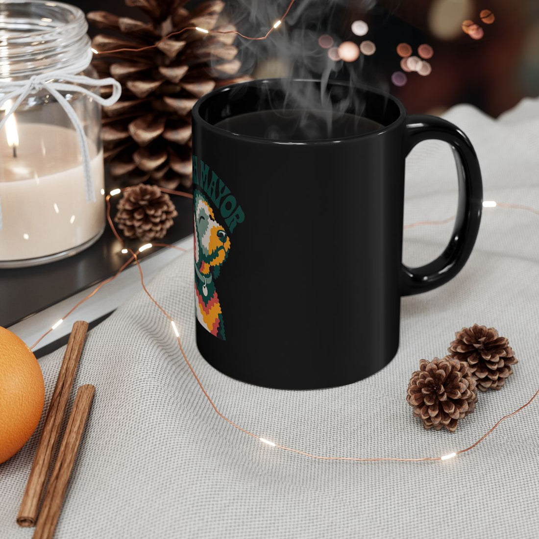 11oz — Lifestyle | Goldendoodle Couch Mayor Black Mug