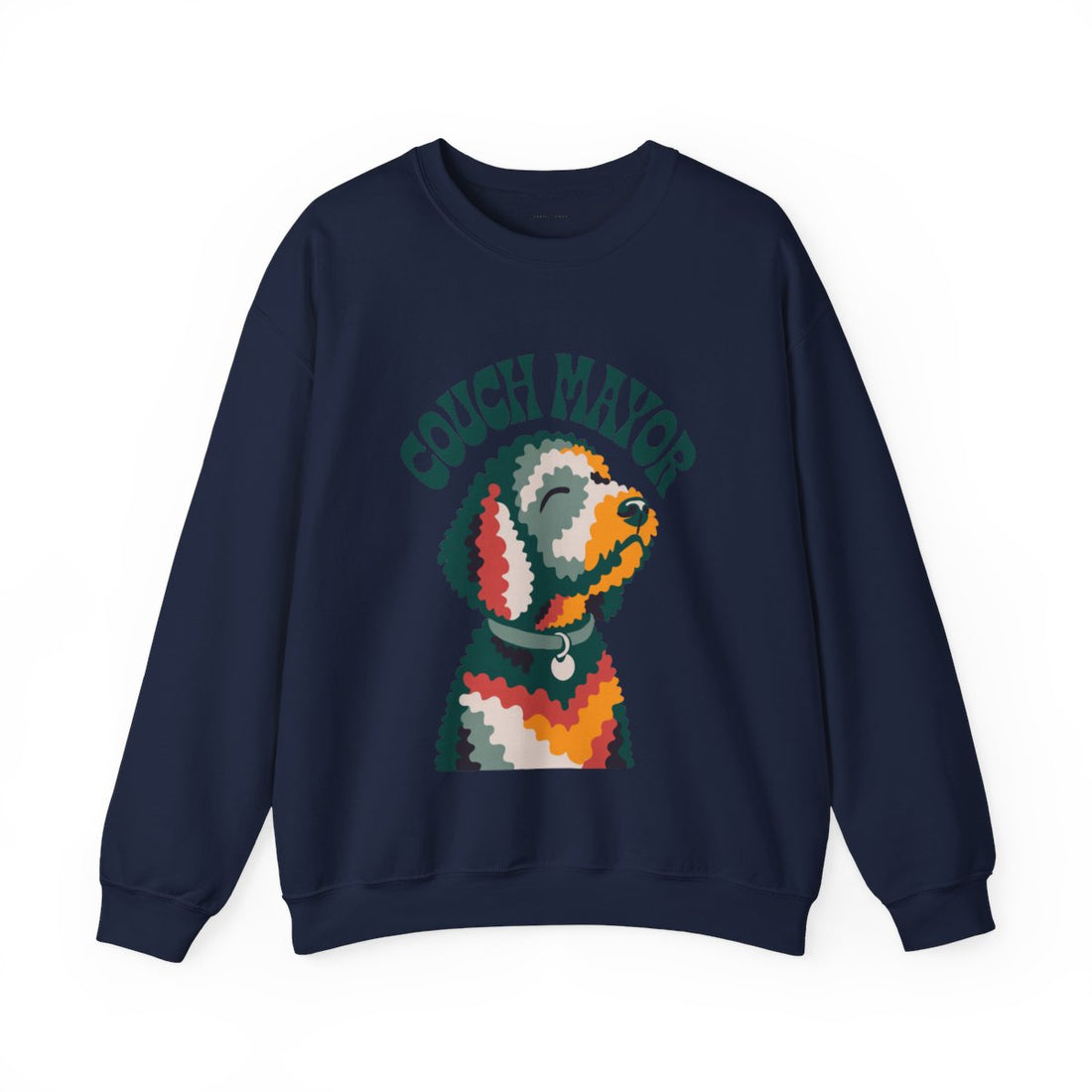 Navy — Front | Goldendoodle Couch Mayor Crewneck