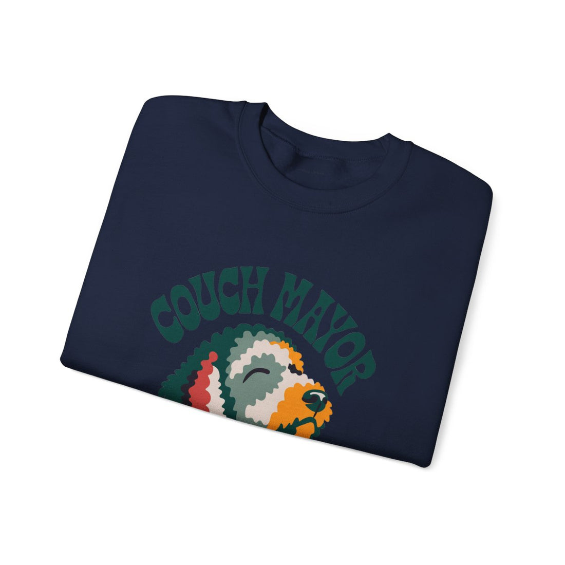 Navy — Folded | Goldendoodle Couch Mayor Crewneck