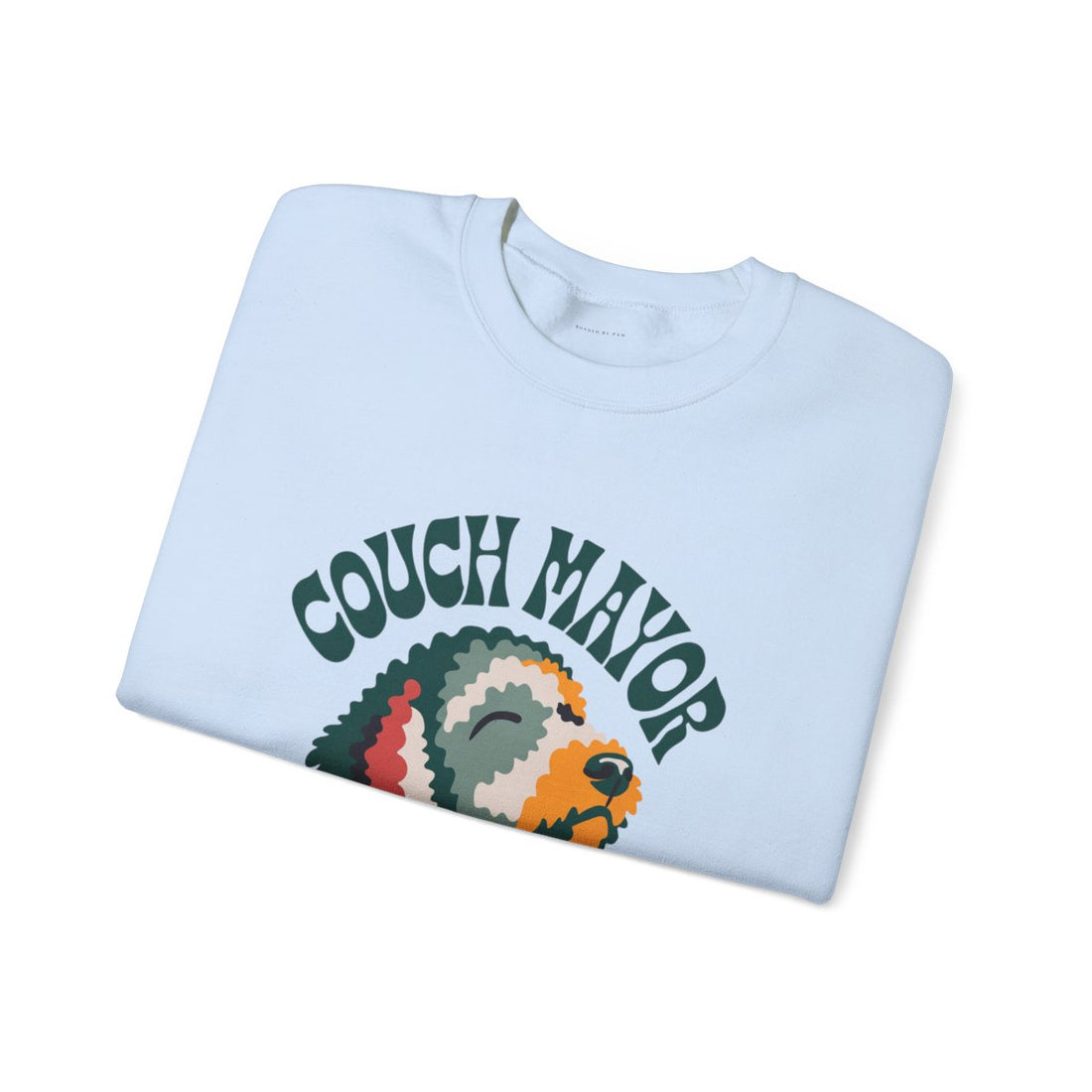 Light Blue — Folded | Goldendoodle Couch Mayor Crewneck