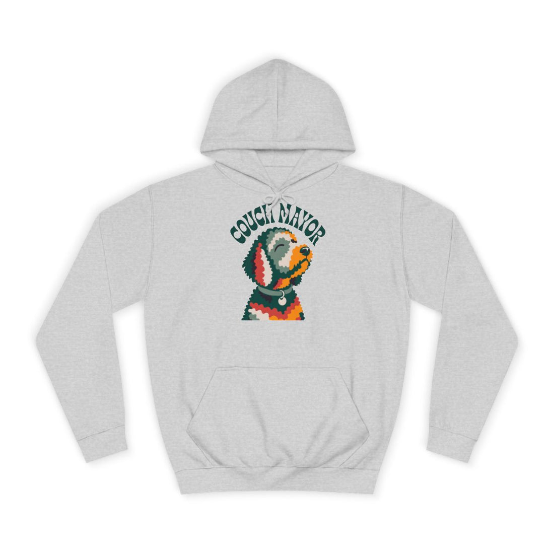 Heather Grey — Front | Goldendoodle "Couch Mayor" Hoodie