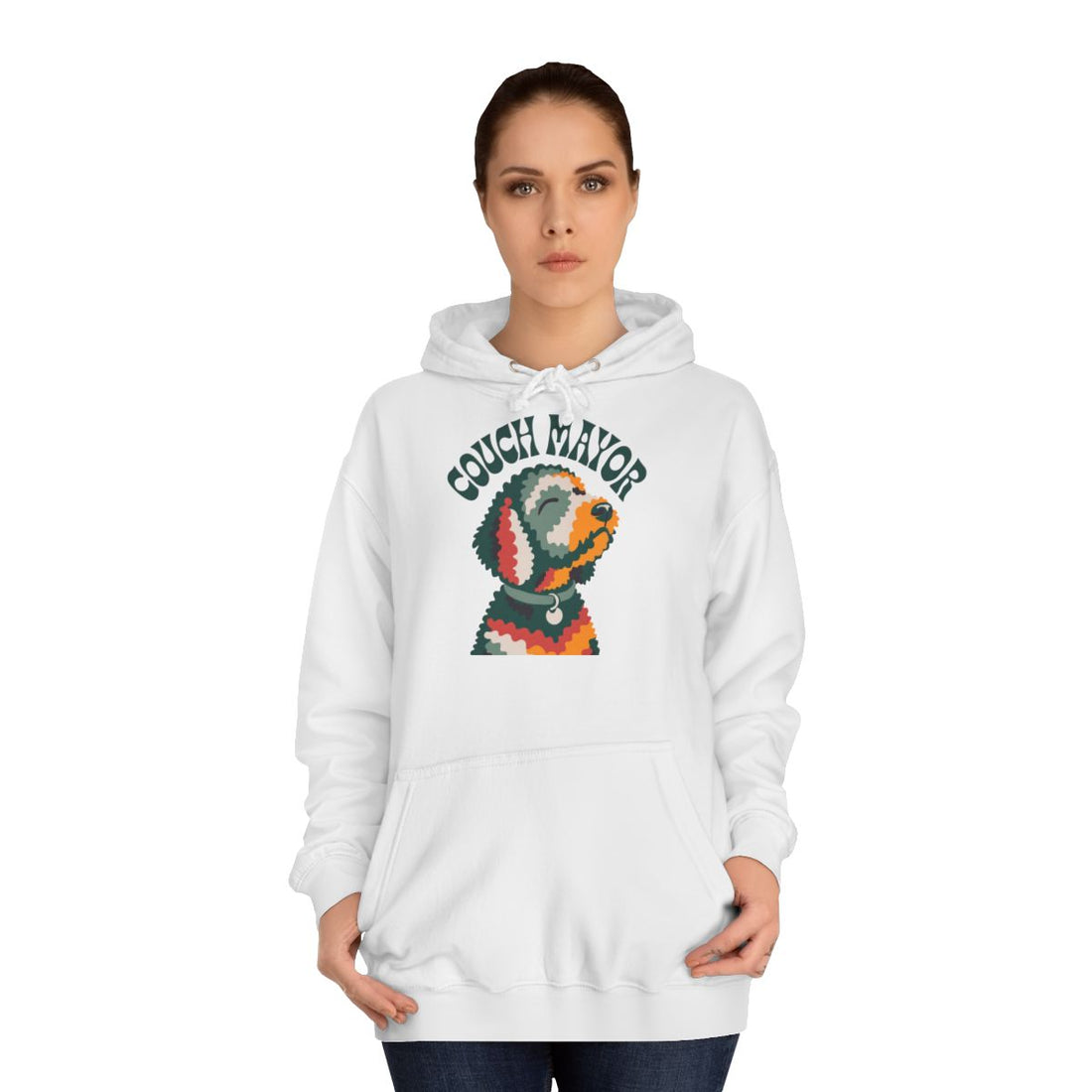Arctic White — Lifestyle | Goldendoodle "Couch Mayor" Hoodie