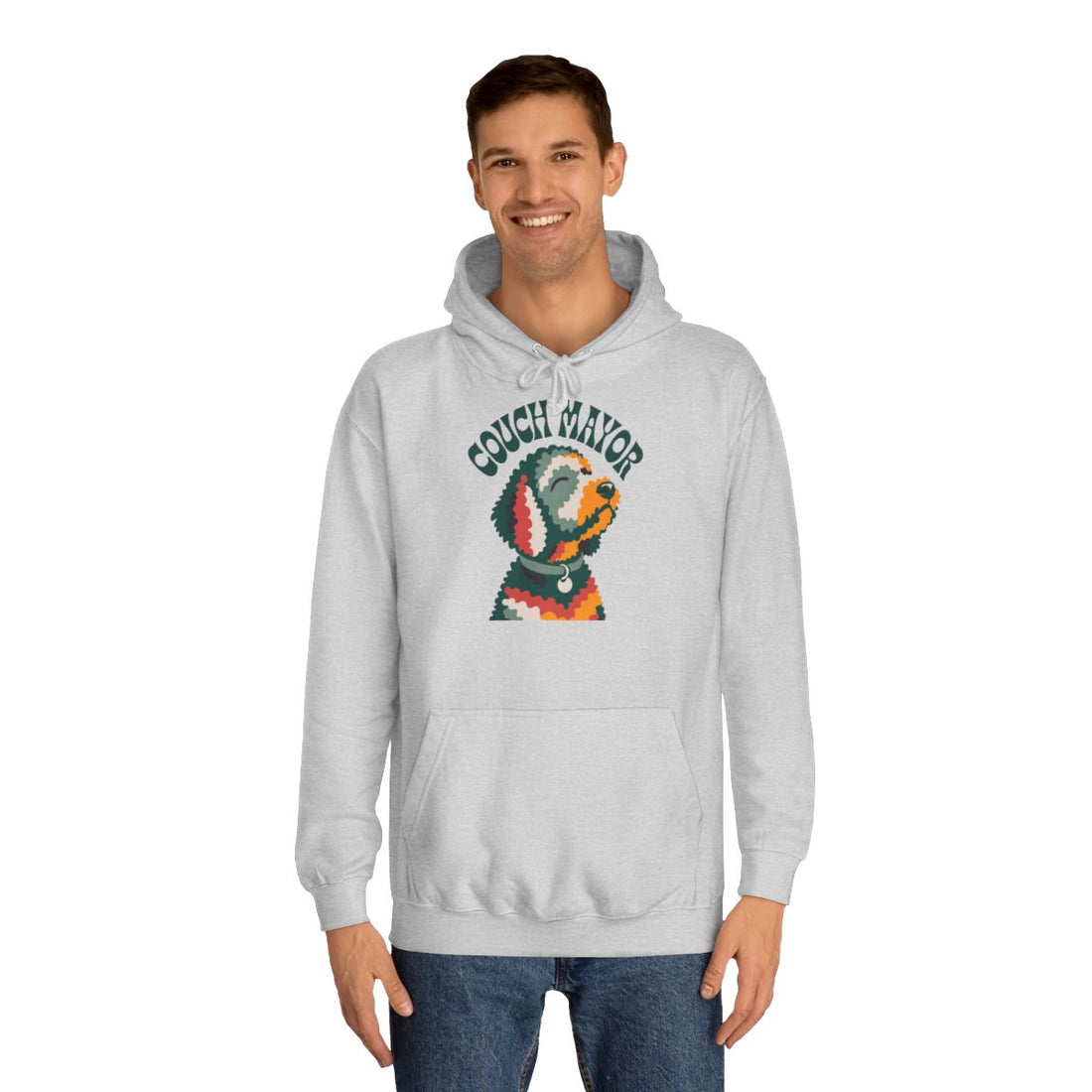 Heather Grey — Lifestyle | Goldendoodle "Couch Mayor" Hoodie