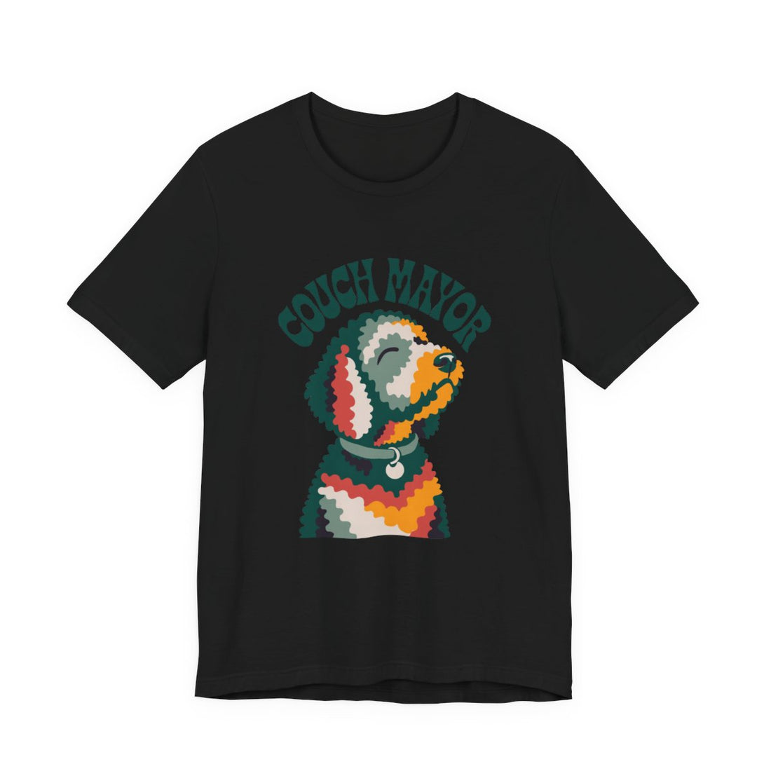 Black — Front | Goldendoodle "Couch Mayor" Men's Tee
